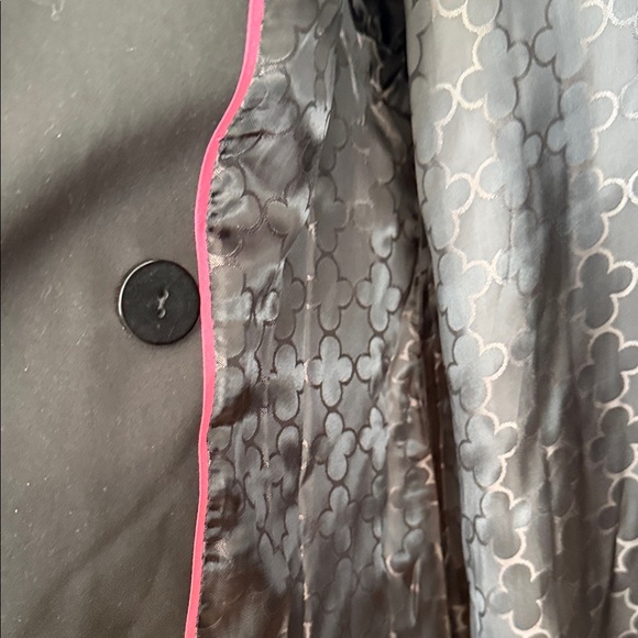 Pink Tartan Black Women’s Double Breasted Trench Coat - Picture 6 of 8